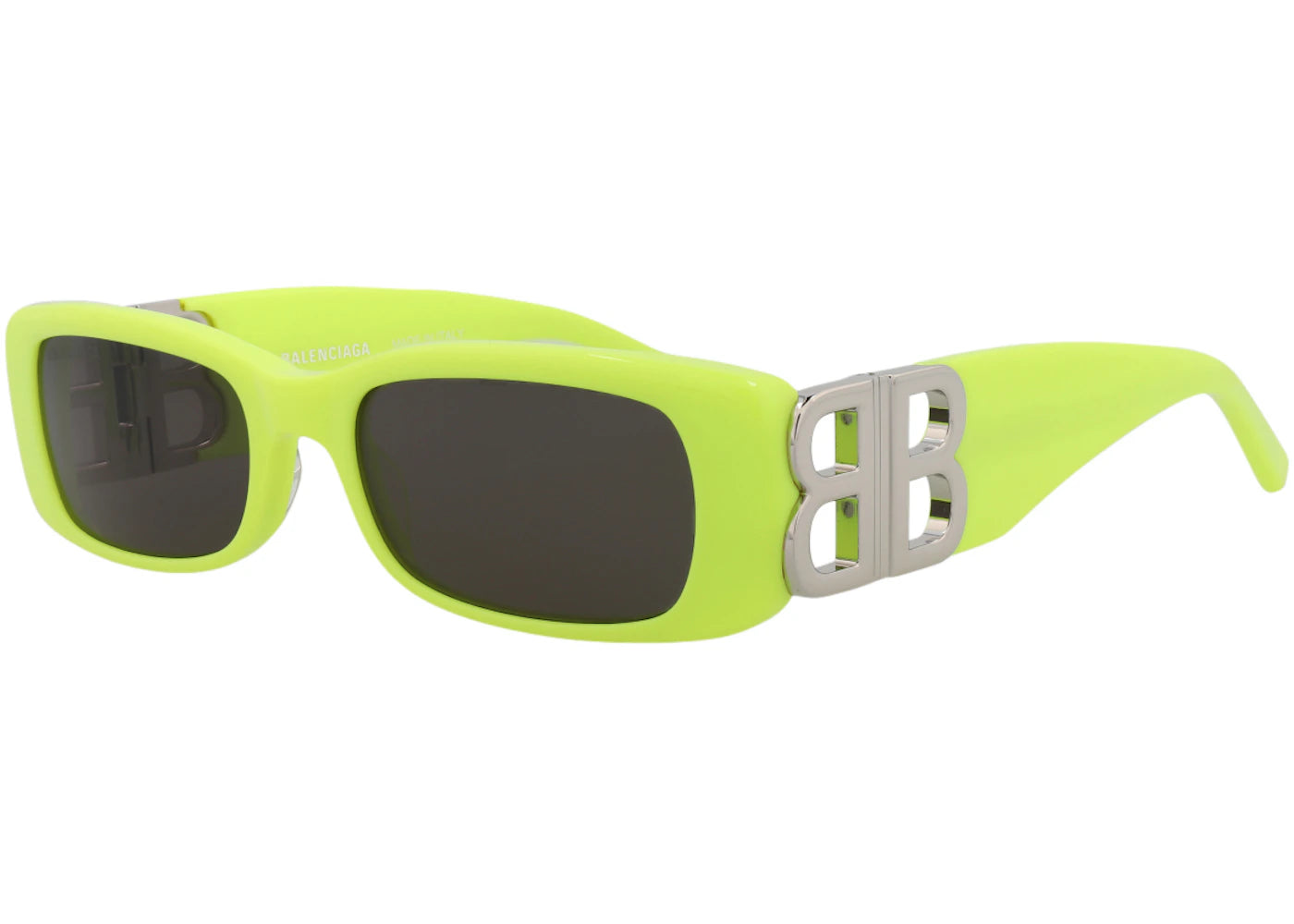 Balenciaga Square Rectangle Sunglasses Yellow/Silver/Grey (BB0096S-30008871-008)