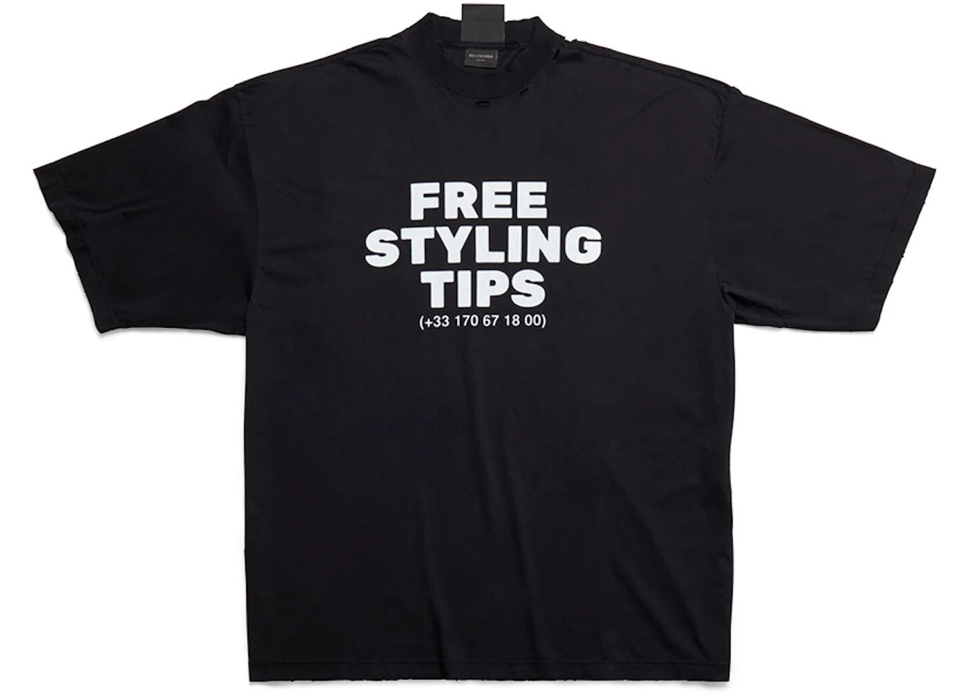 Balenciaga Styling Hotline Large Fit T-shirt Black Faded