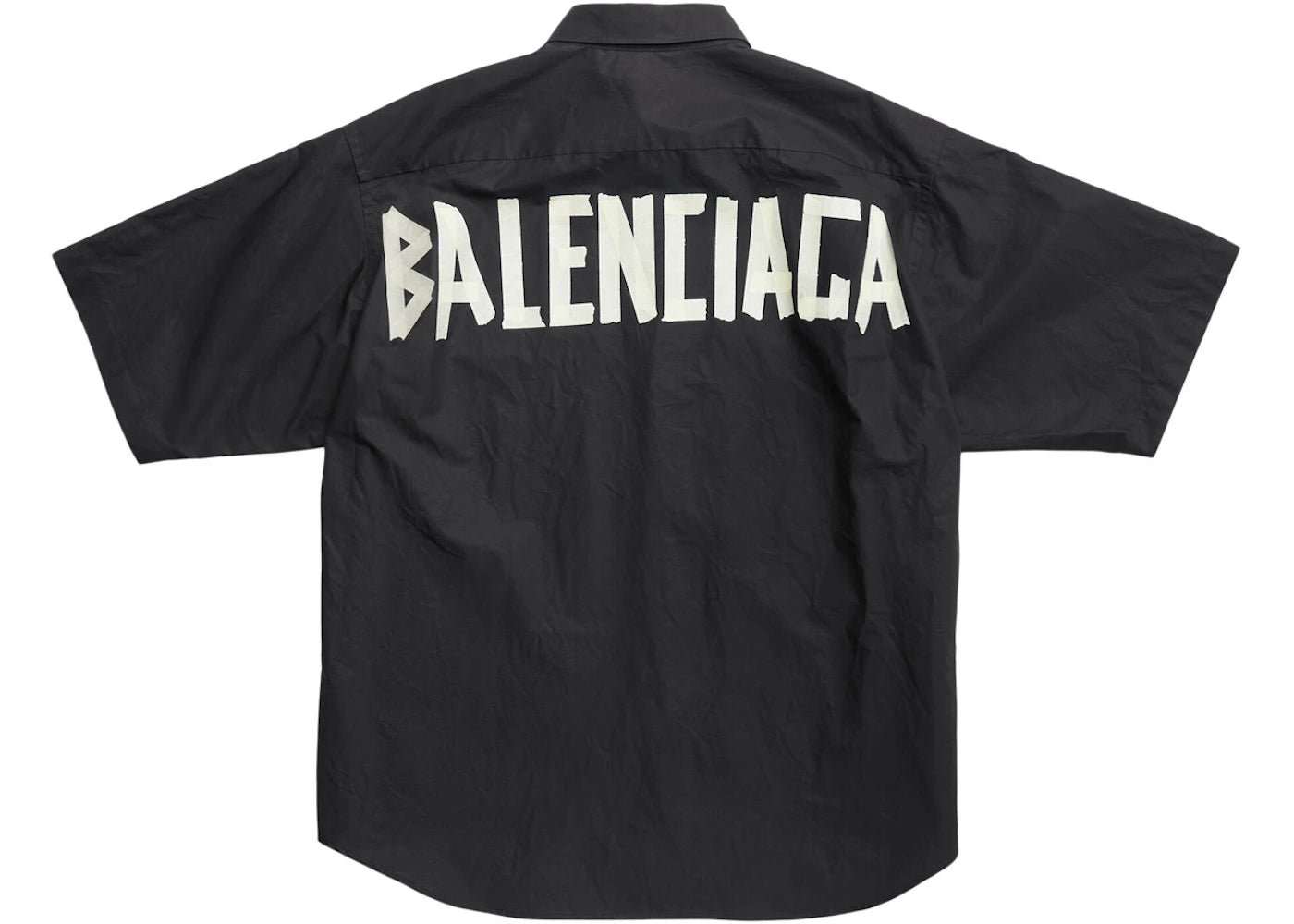 Balenciaga Tape Type Short Sleeve Shirt Black White