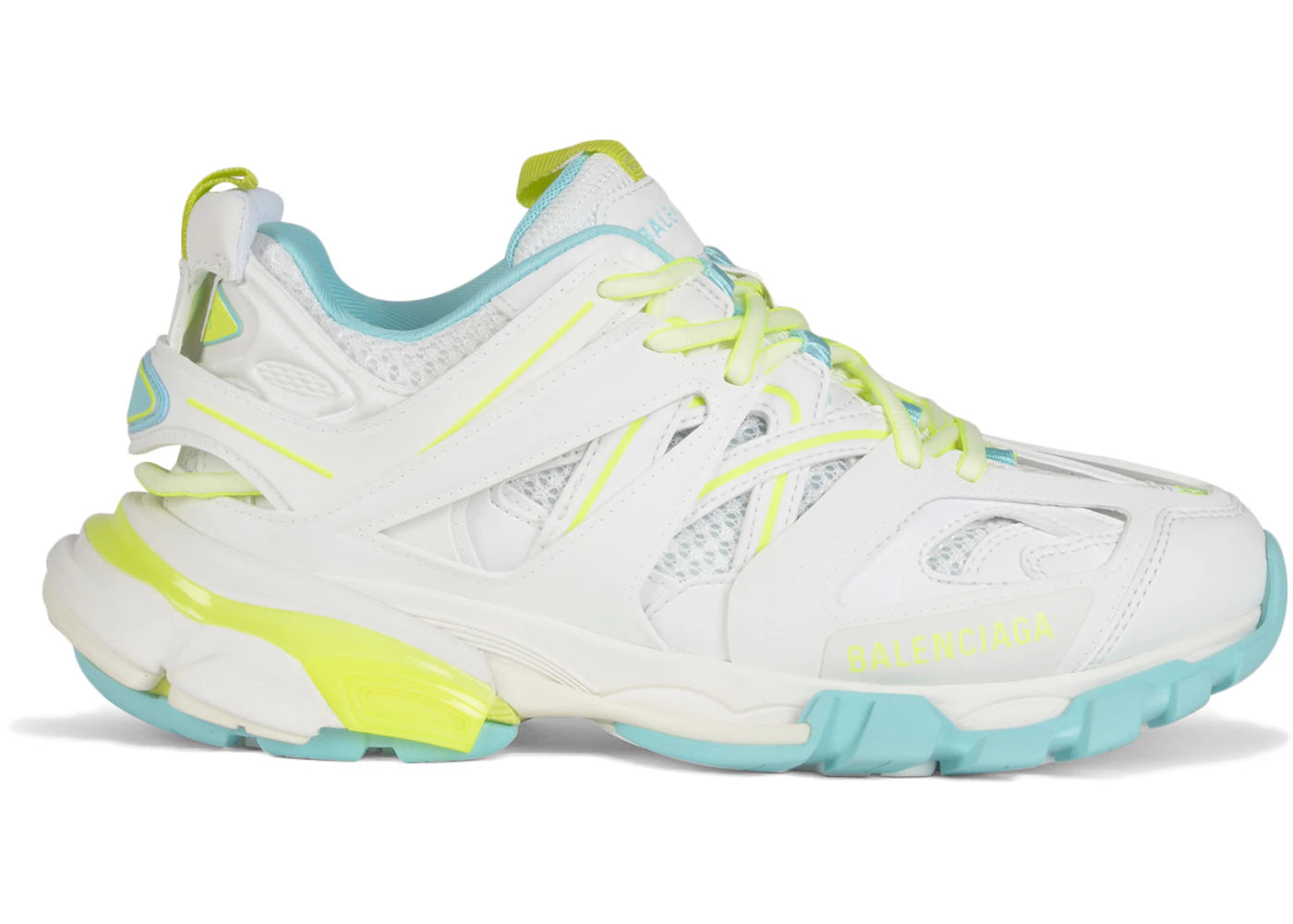 Balenciaga Track White Fluorescent Yellow Turquoise (Women's)