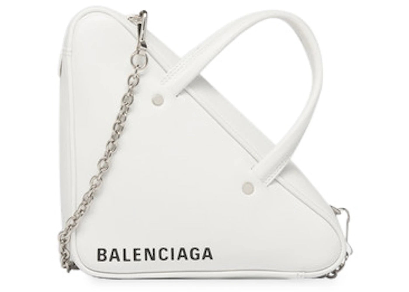 Balenciaga Triangle Chain Duffle XS White