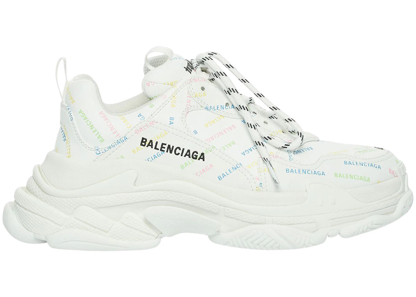 Balenciaga Triple S AllOver Logo White Multicolor (Women's)