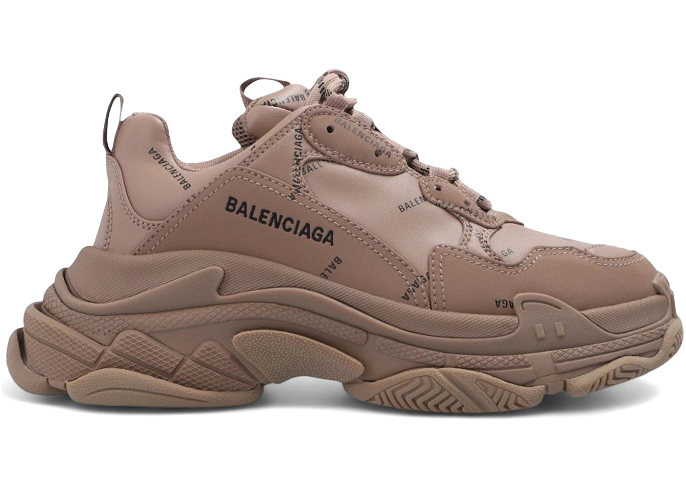 Balenciaga Triple S Allover Logo Dark Beige (Women's)