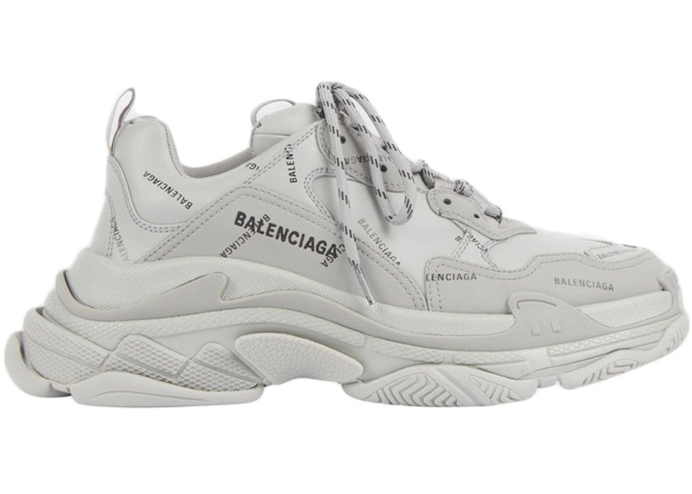 Balenciaga Triple S Allover Logo Gray