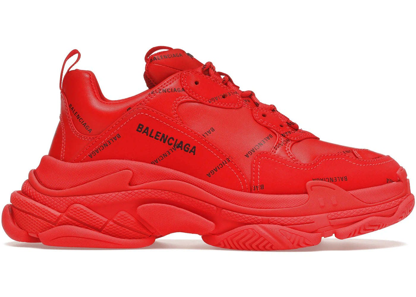 Balenciaga Triple S Allover Logo Red