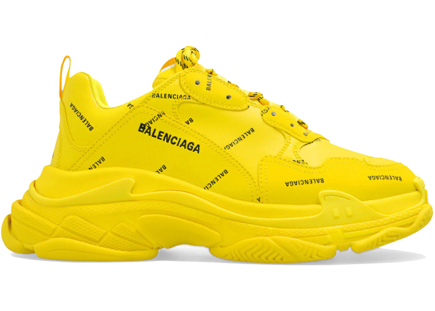 Balenciaga Triple S Allover Logo Yellow