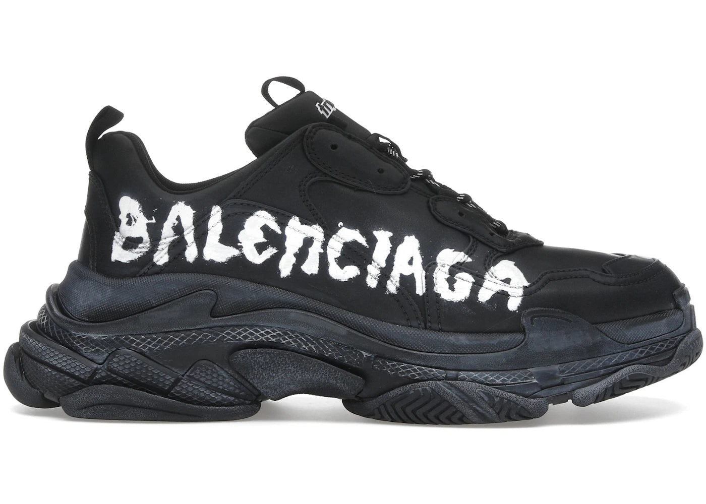 Balenciaga Triple S Black White Graffiti