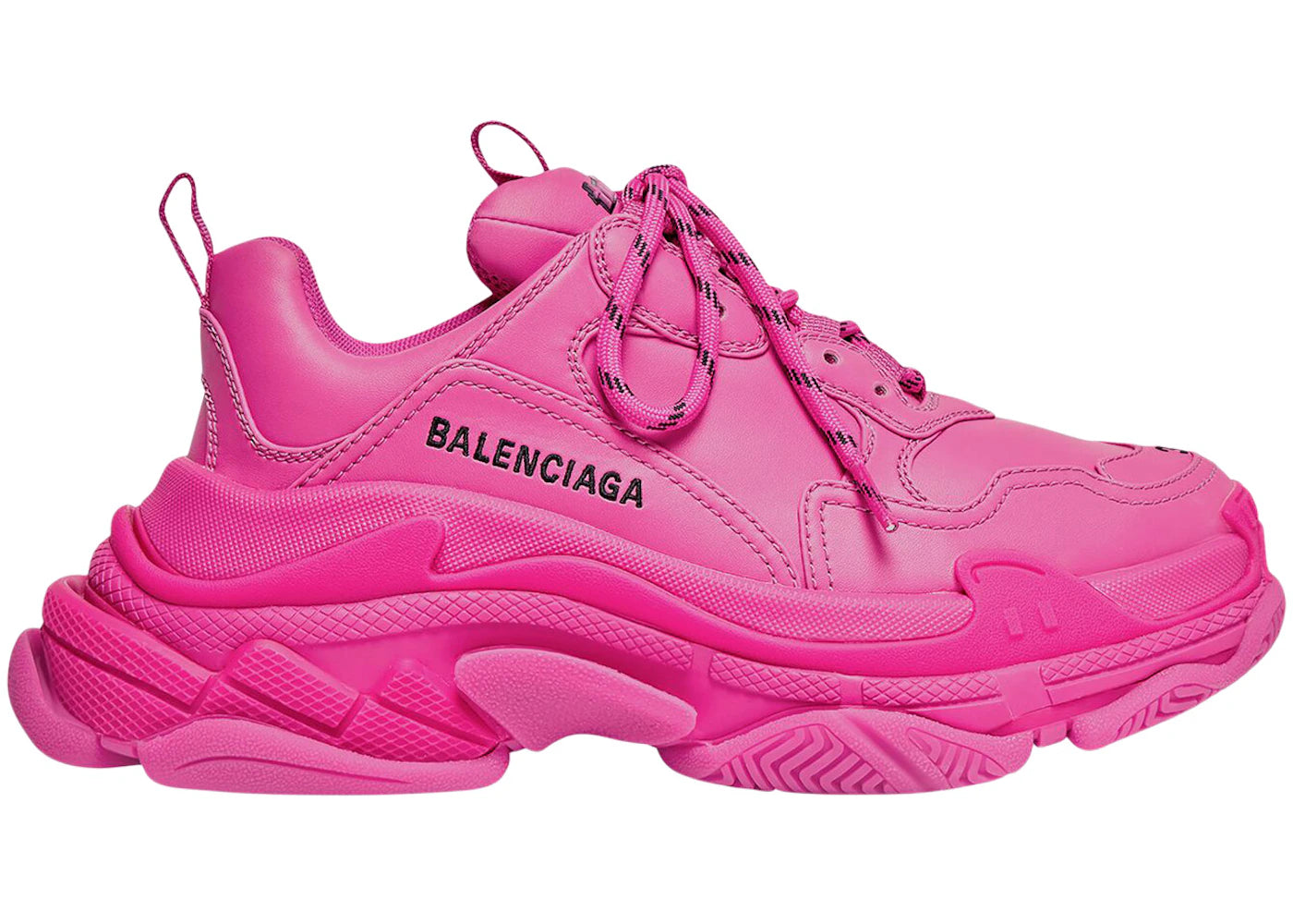 Balenciaga Triple S Faux Leather Dark Pink (Women's)