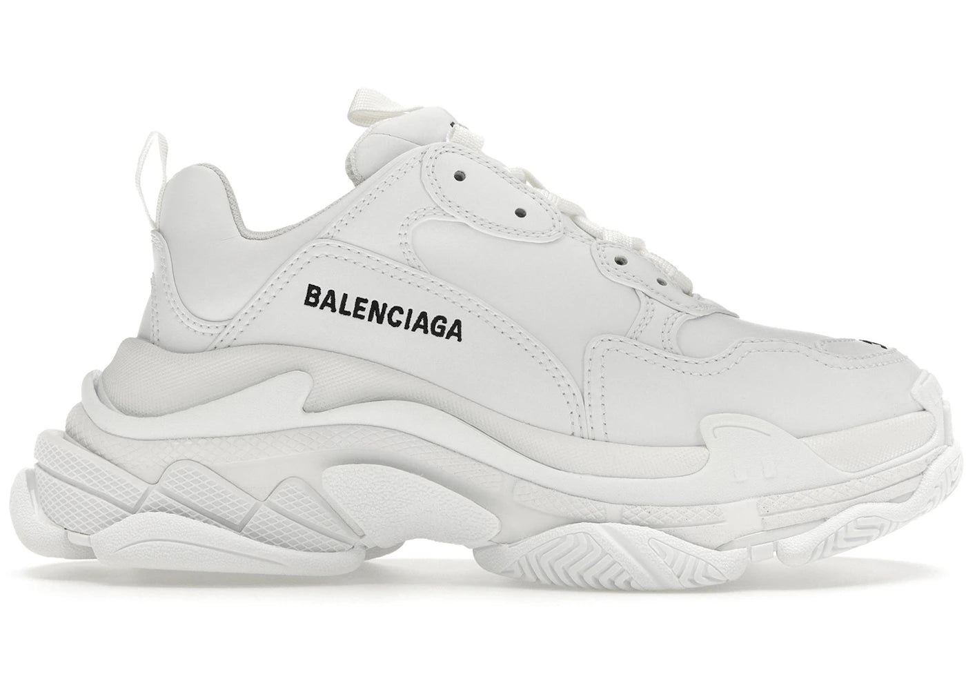 Balenciaga Triple S Synthetic Leather Triple White (Women's)