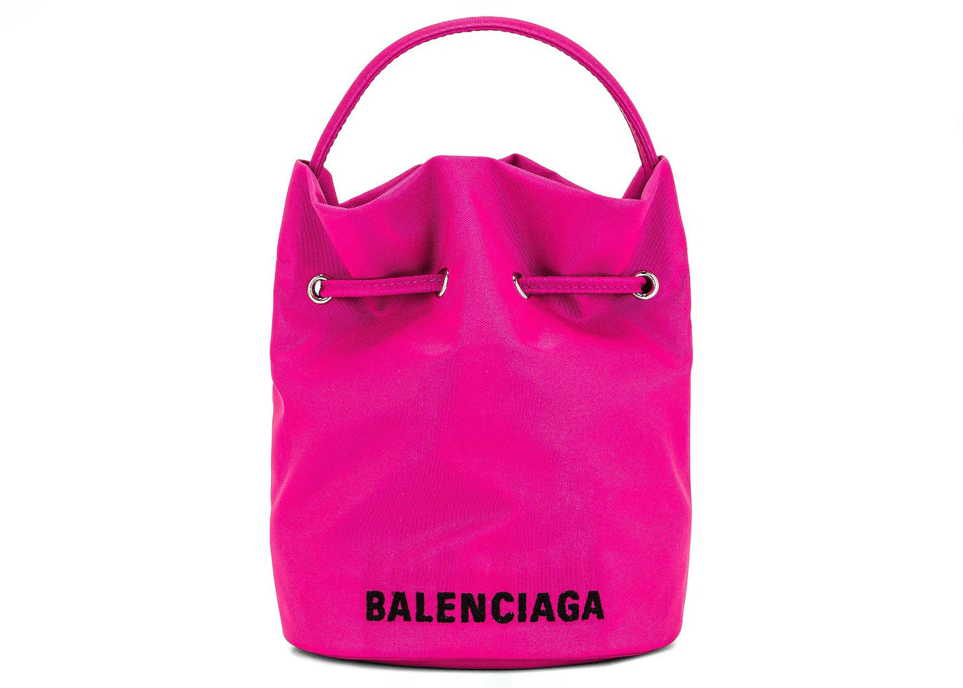 Balenciaga Wheel Drawstring Bag XS Pink