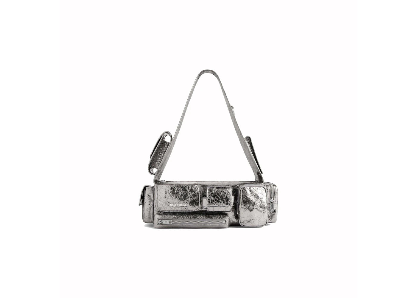 Balenciaga Womens Superbusy XS Sling Bag Silver