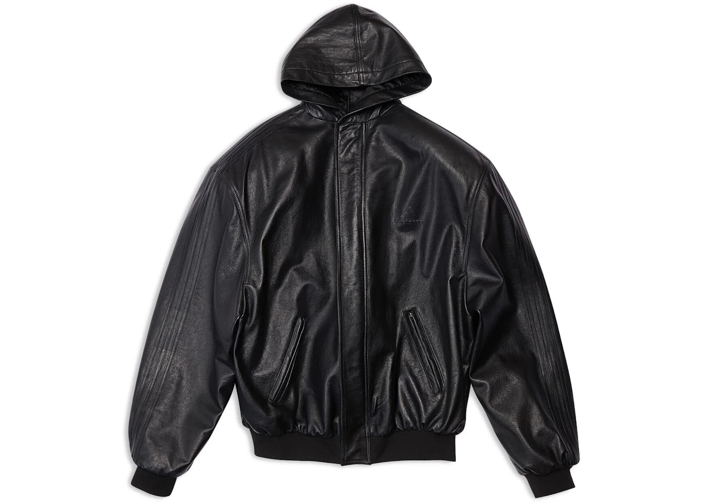 Balenciaga x adidas Leather Hooded Blouson Black