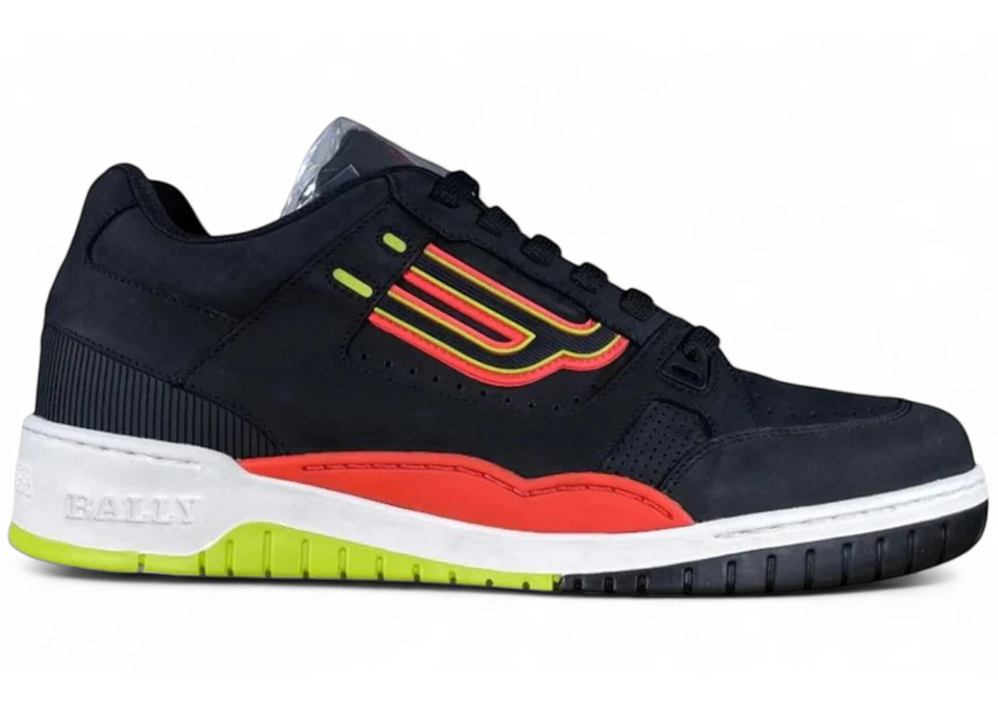 Bally Kuba Sneaker Black Orange Neon Yellow