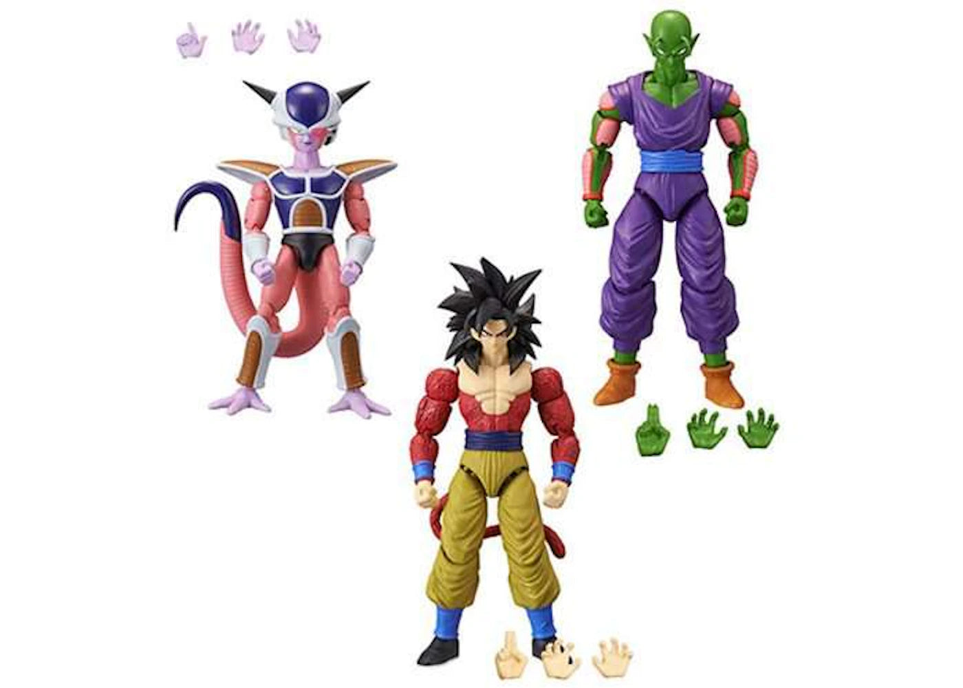 Bandai America Dragon Ball Dragon Stars Series 9 Super Siayan 4 Son Goku, Piccolo & 1st Form Frieza BAF Action Figure Set