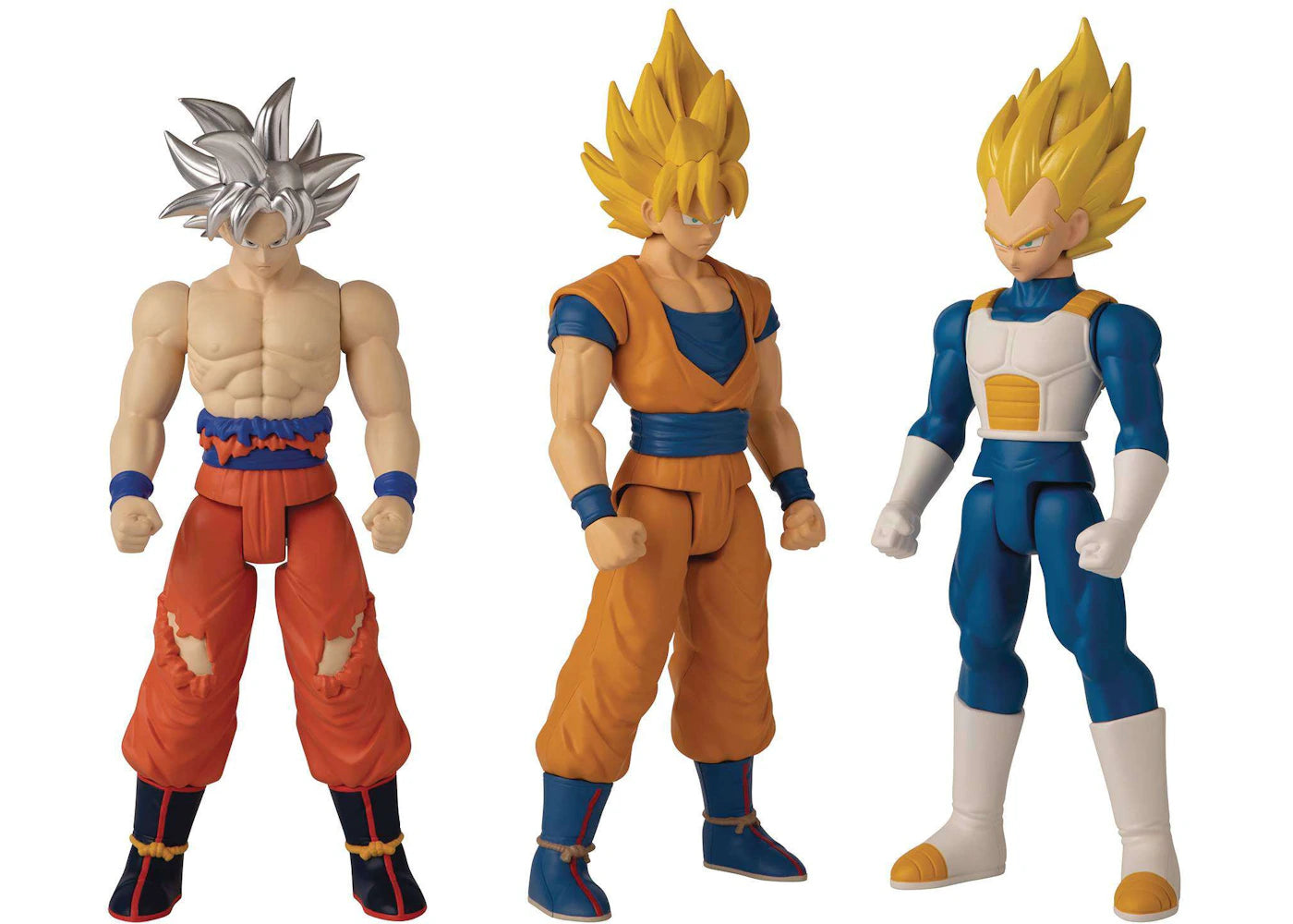 Bandai America Dragon Ball Limit Breaker Series 2 Super Saiyan Goku, Super Saiyan Vegeta & Ultra Instinct Goku Action Figure (Set of 3)