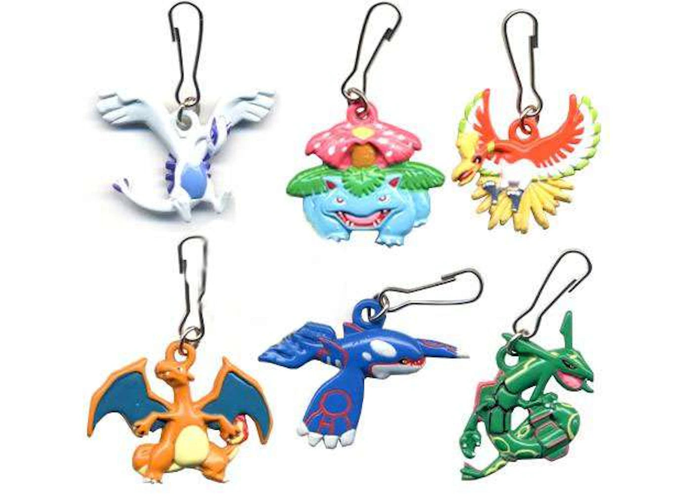 Bandai America Pokemon Metal Keychain Mini Dangler Figure (Set of 6)