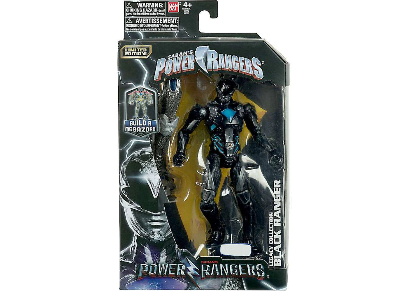 Bandai America Power Rangers Legacy Build A Megazord Black Ranger Movie Toys 'R Us Exclusive Action Figure