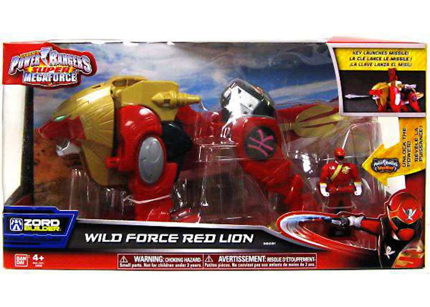Bandai America Power Rangers Zord Builder Wild Force Red Lion Action Figure Set