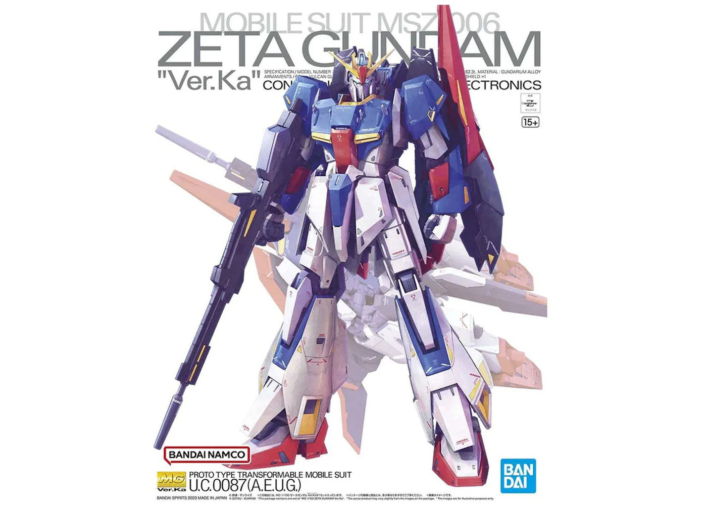 Bandai Gundam 1/100 MG MSZ006 ZZ Gundam Ver.Ka Model Kit Figure (2023)