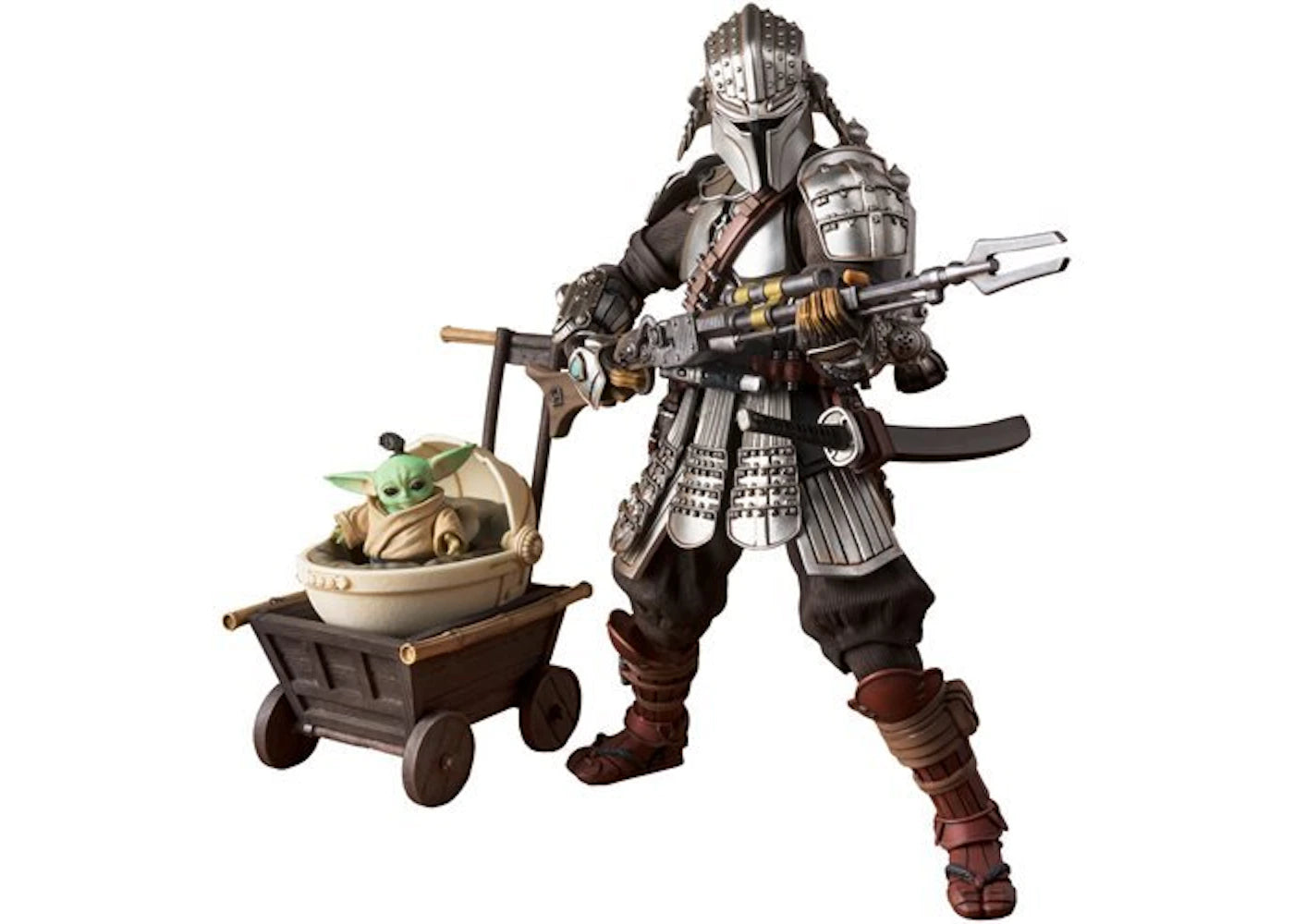 Bandai Meisho Movie Realization The Mandalorian Ronin Mandalorian And Grogu Beskar Armor Figure Silver