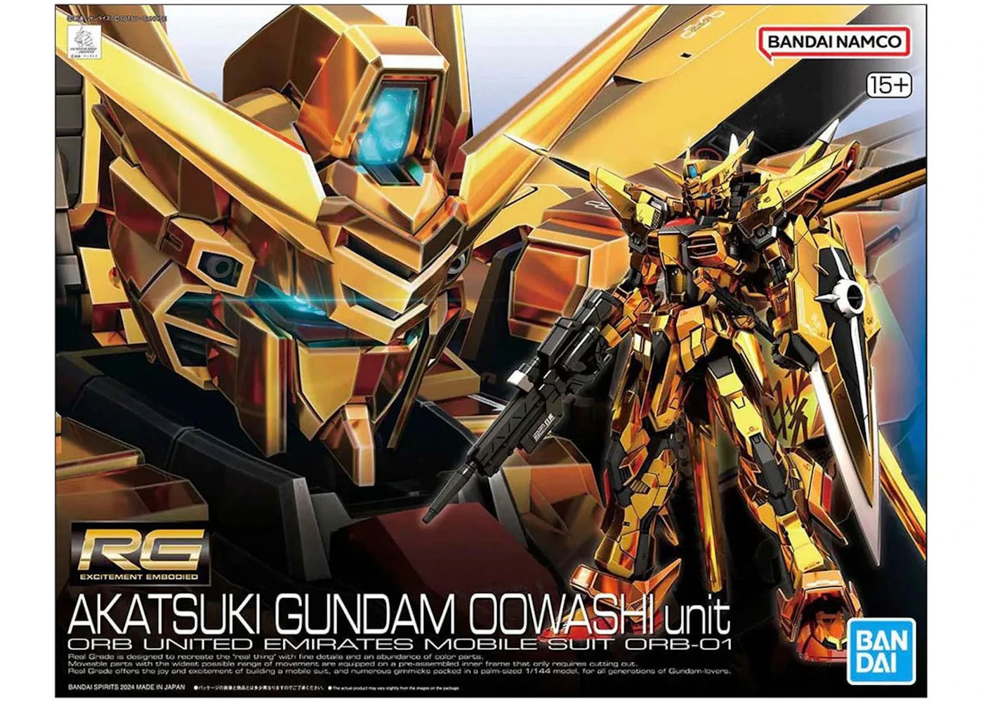 Bandai Namco 1/144 RG Akatsuki Gundam 00Washi Unit Model Kit Figure (2024)