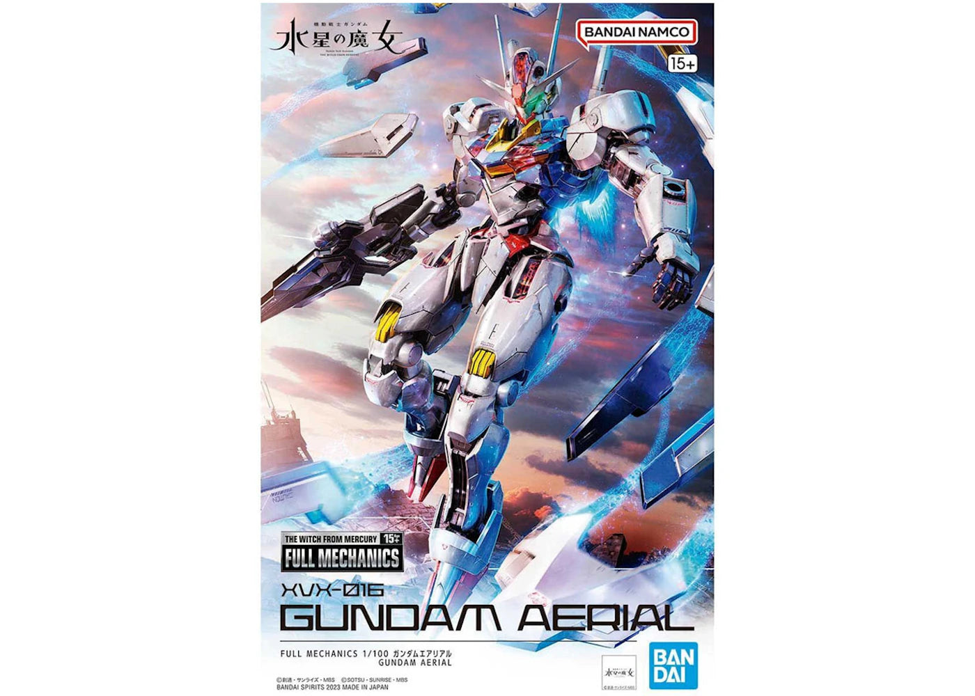 Bandai Namco Gundam 1/100 Full Mechanics Gundam Aerial Model Kit Figure (2023)