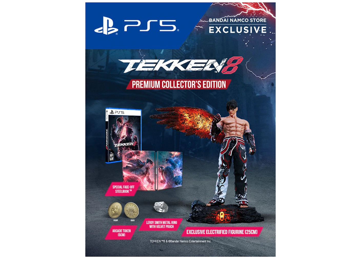 Bandai Namco PS5 TEKKEN 8 Premium Collector's Edition Video Game Bundle