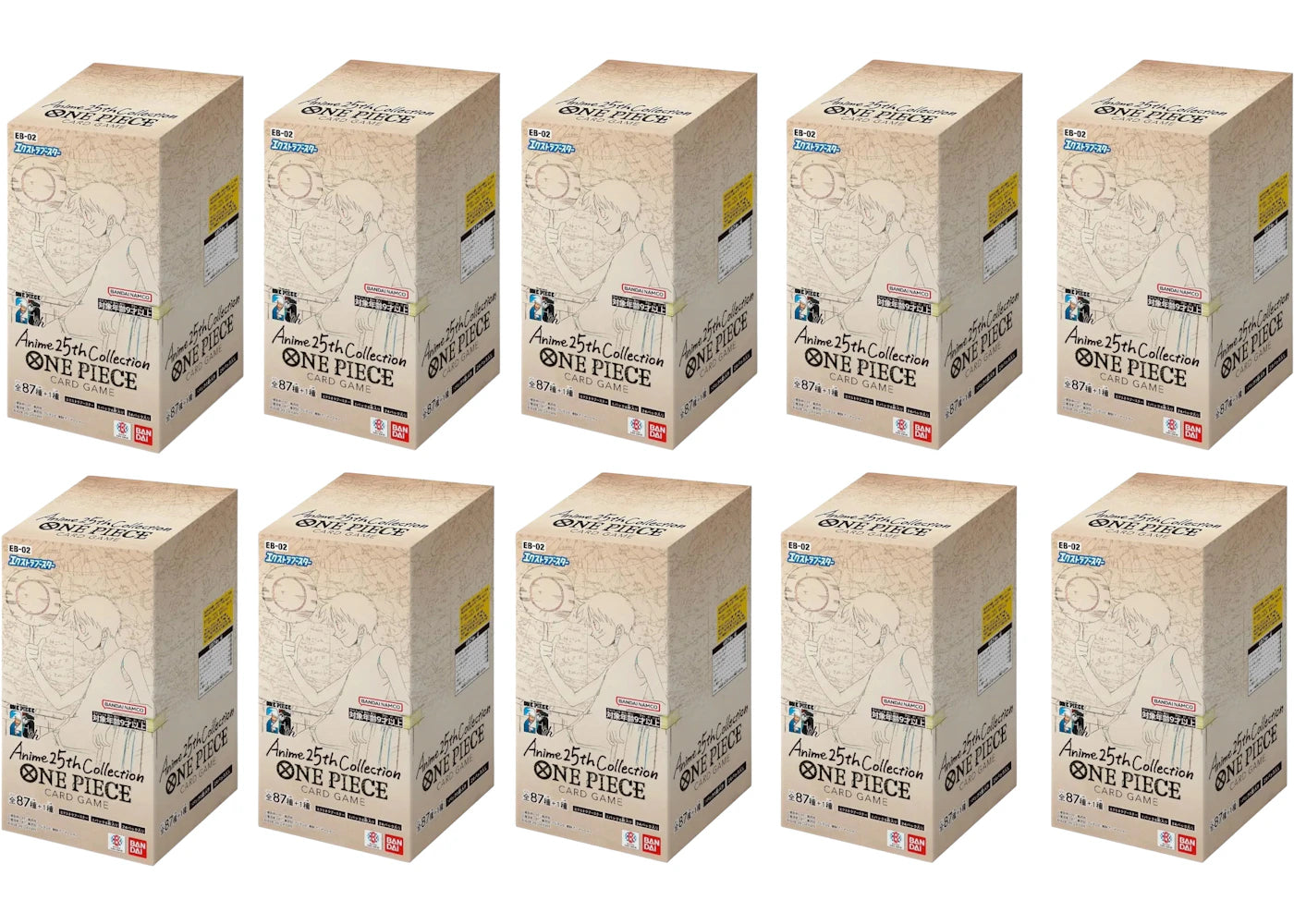 Bandai One Piece Anime 25th Collection (EB-02) Extra Booster Box 10x Lot