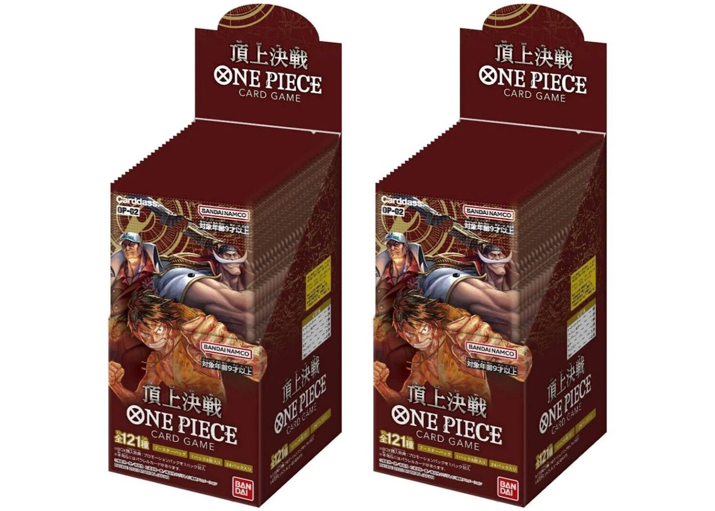 Bandai One Piece Card Game Paramount War Carddass Booster Box (OP-02) (Japanese) 2x Lot