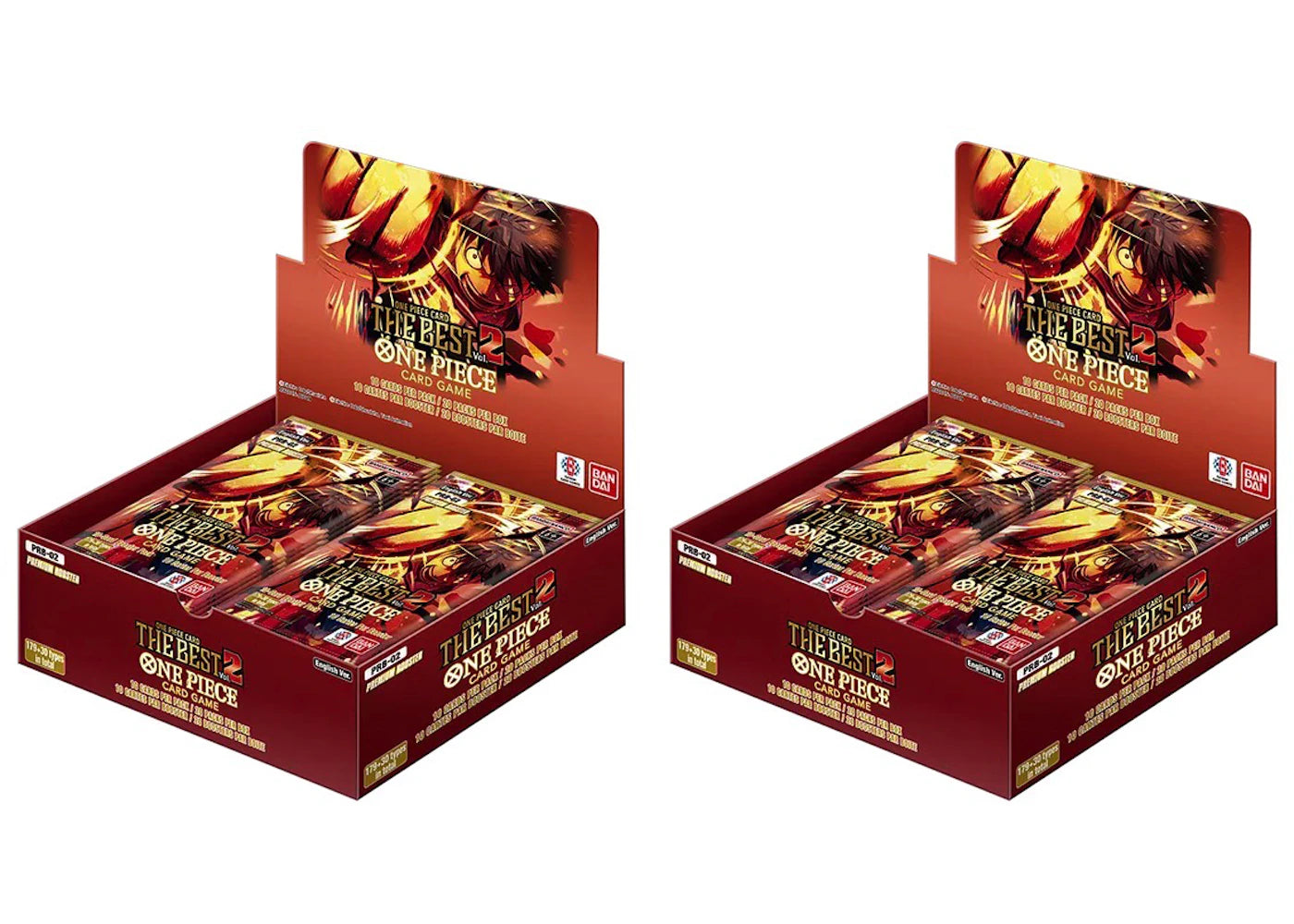 Bandai One Piece The Best Vol. 2 (PRB-02) Booster Box 2x Lot
