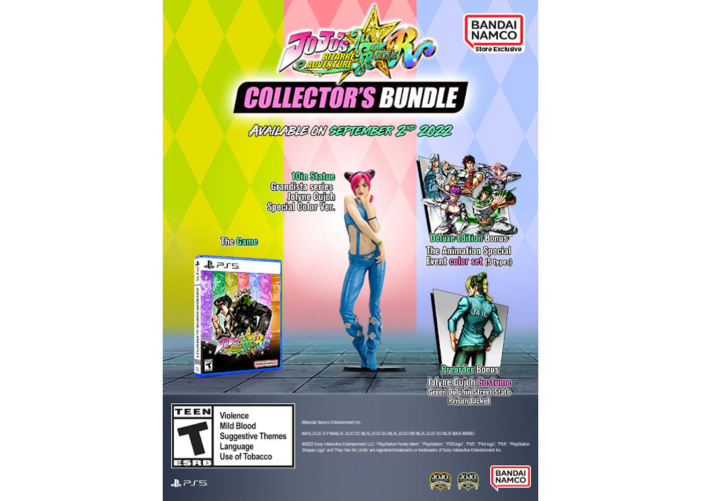 Bandai PS5 JoJo's Bizarre Adventure: All-Star Battle R Collector's Edition Video Game Bundle
