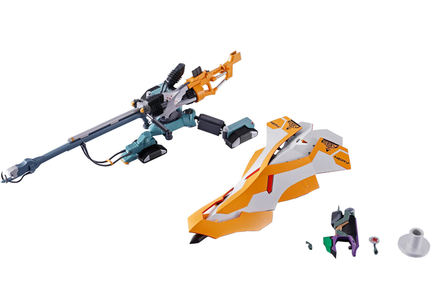 Bandai Robot Spirits Rebuild of Evangelion Operation Yashima Reproduction Positron Cannon +Esv+Type G Components Action Figure Yellow