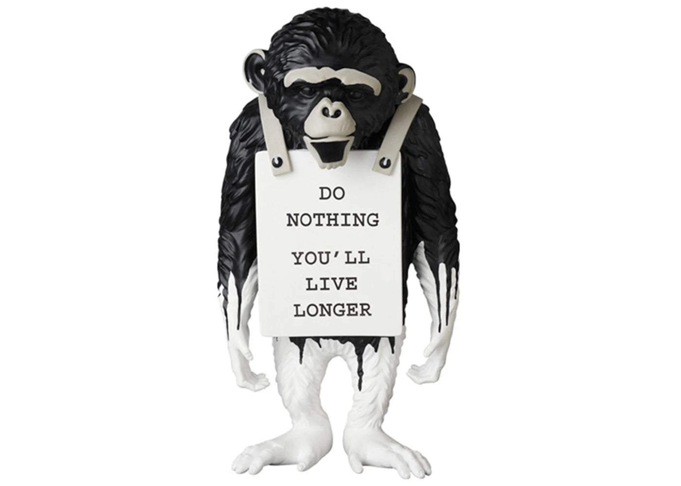 Banksy Brandalism Monkey Sign Figure Black/White