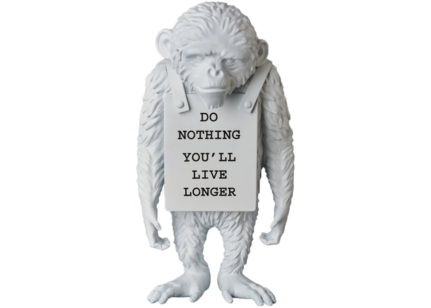 Banksy Brandalism Monkey Sign Figure White