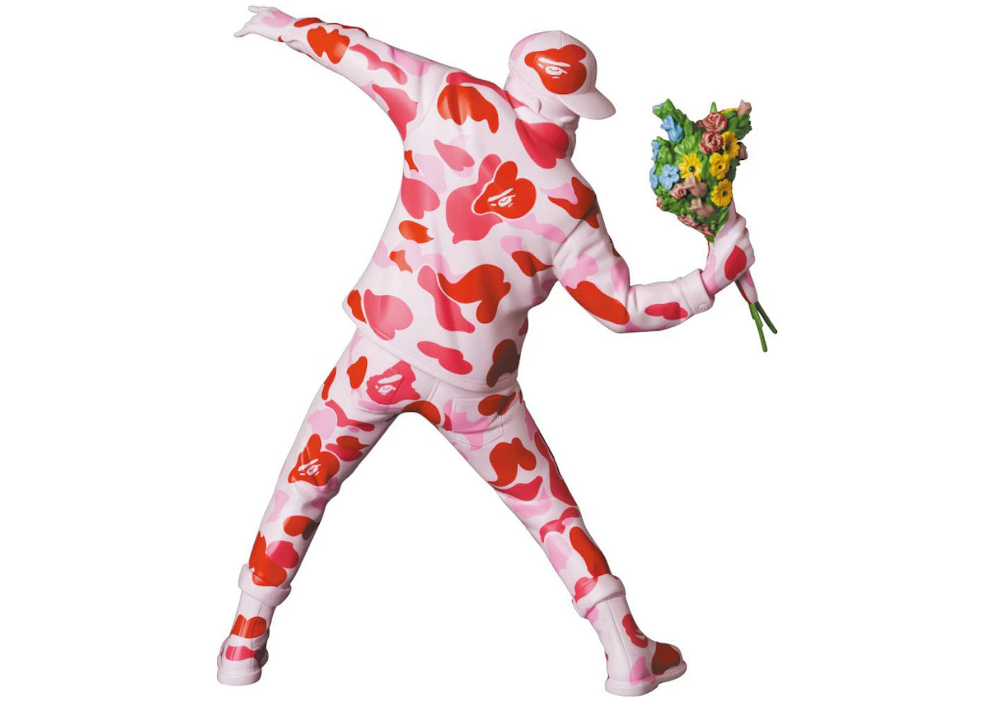 Banksy Brandalism x BAPE Flower Bomber Figure Pink