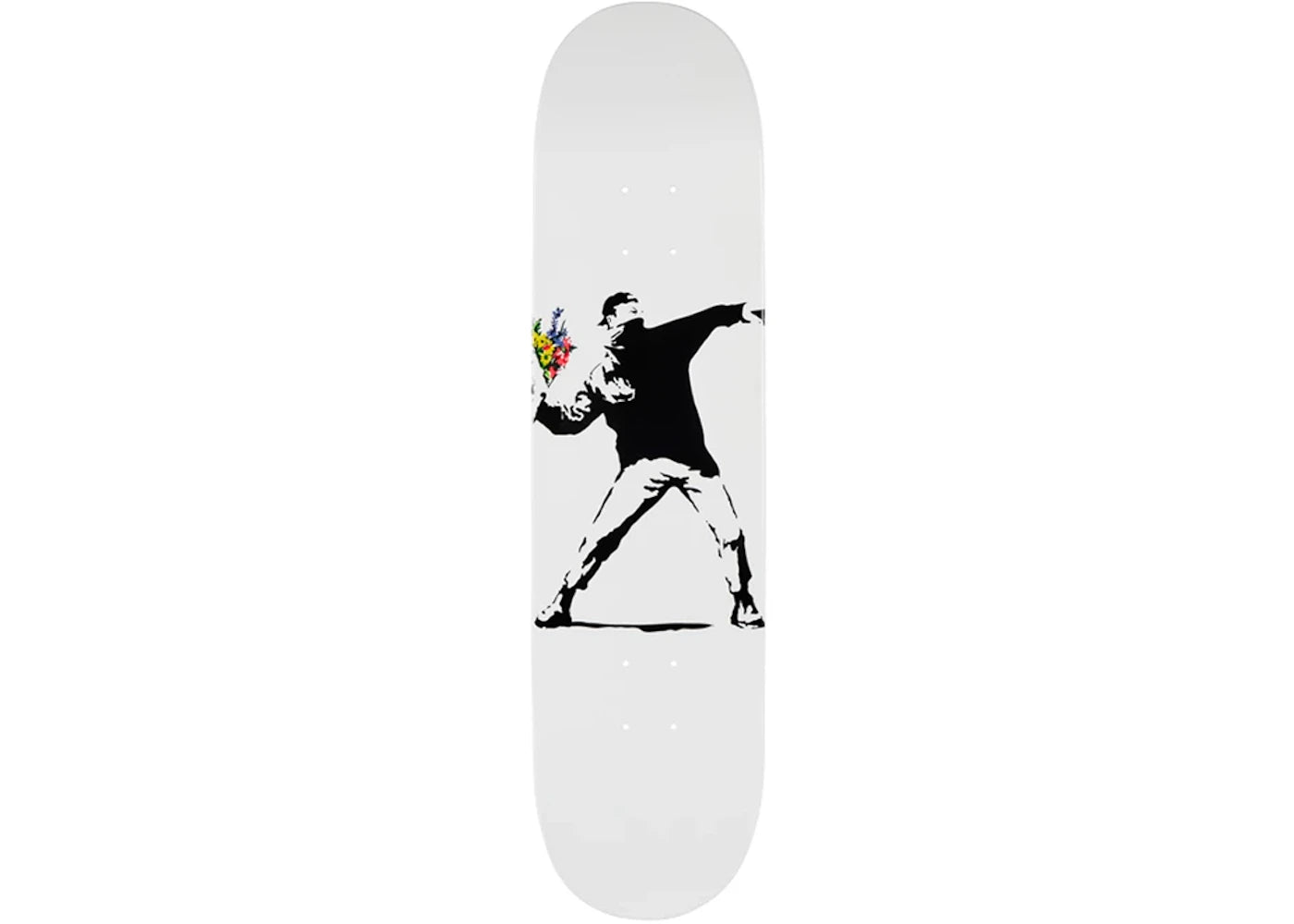 Banksy x Medicom Flower Bomber I Skateboard Deck White