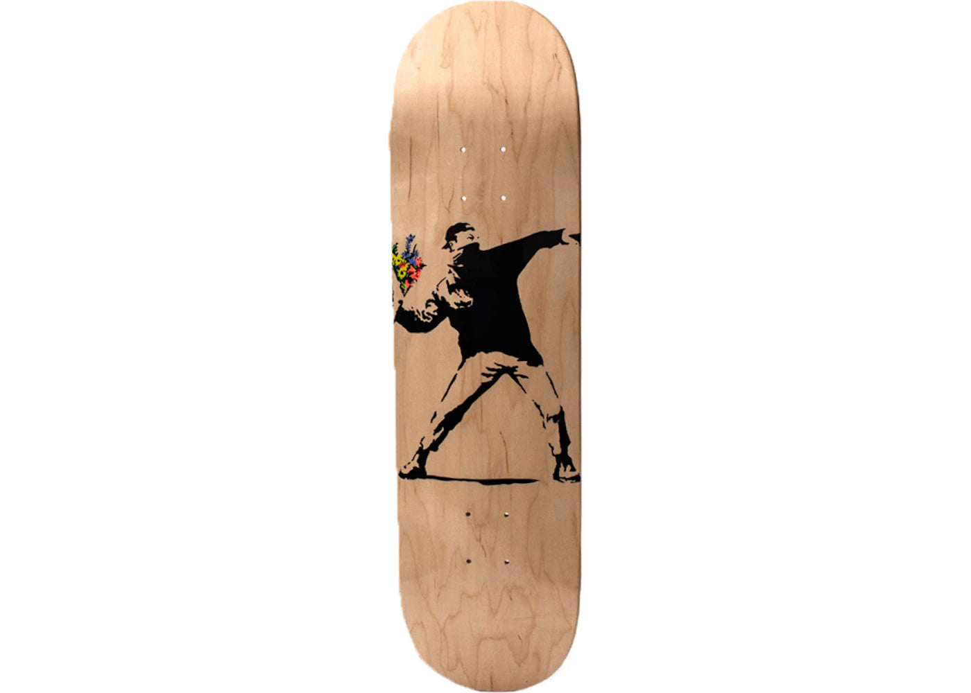 Banksy x Medicom Flower Bomber Skateboard Deck Brown