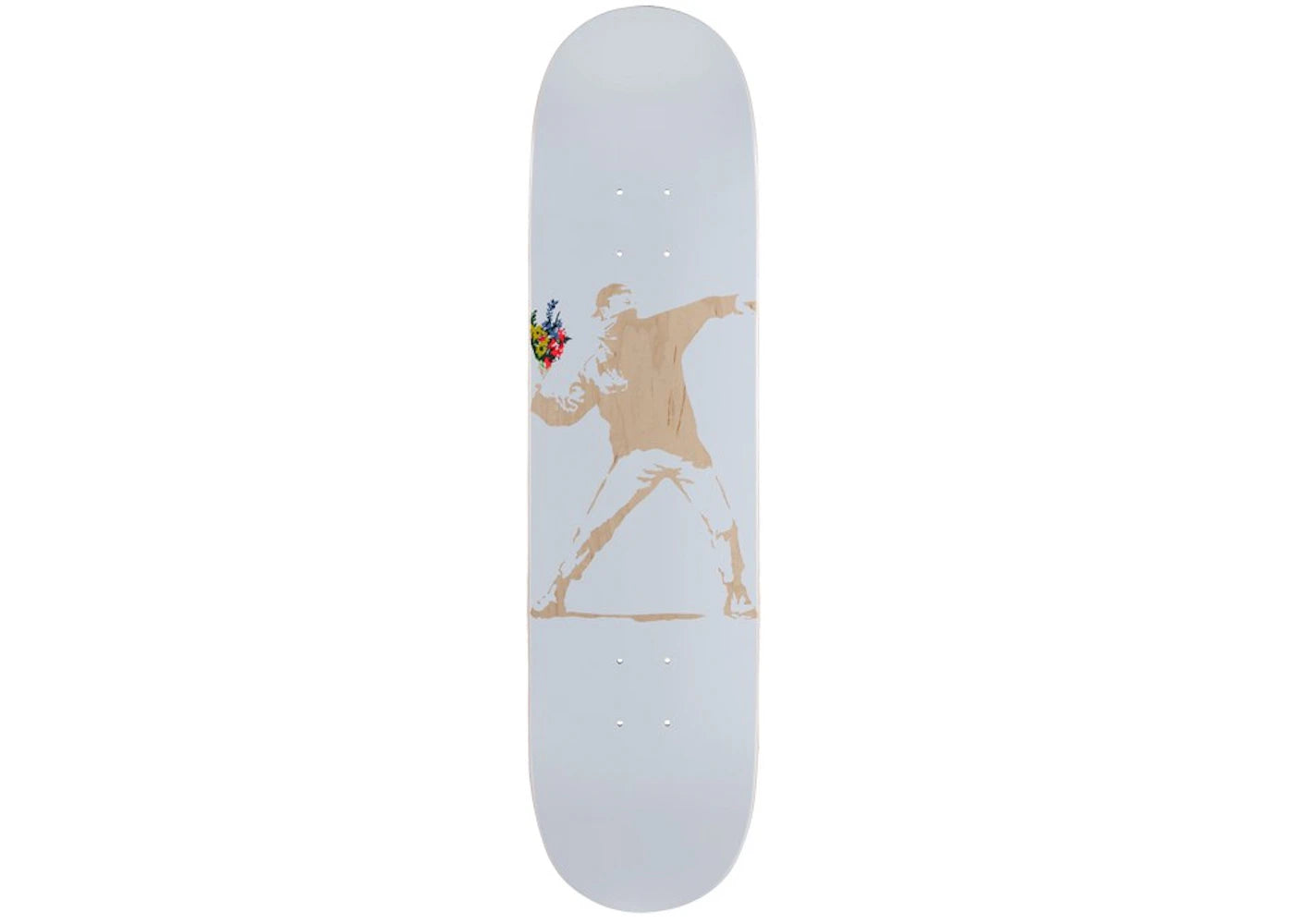 Banksy x Medicom x SYNC Brandalism Flower Bomber Skate Deck White