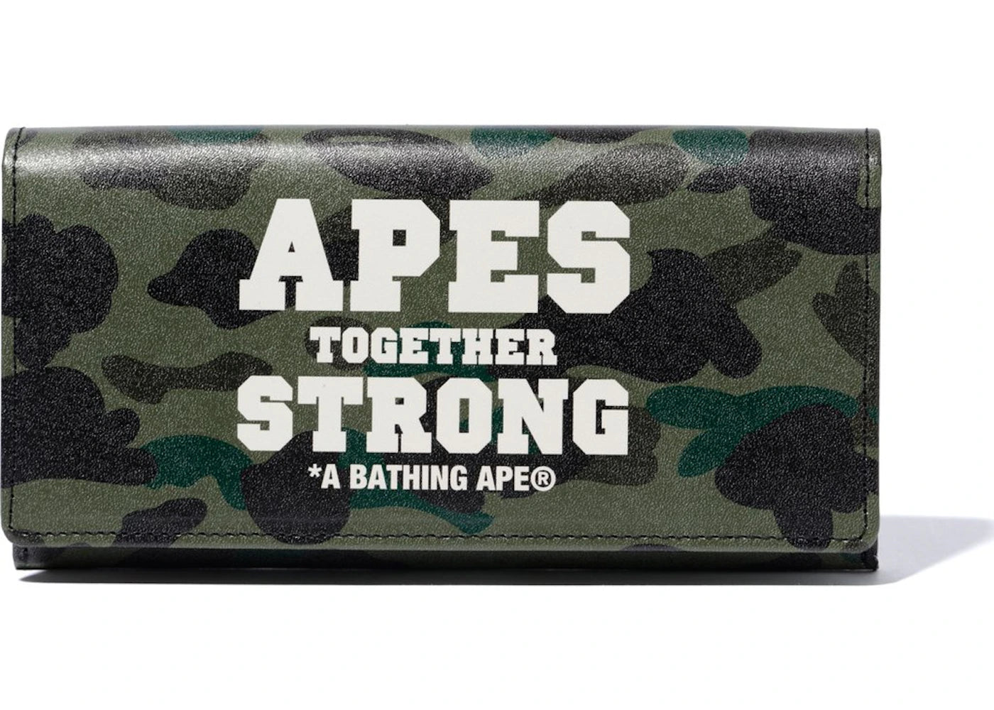BAPE 1st Camo Ats Leather Long Wallet Wallet Green