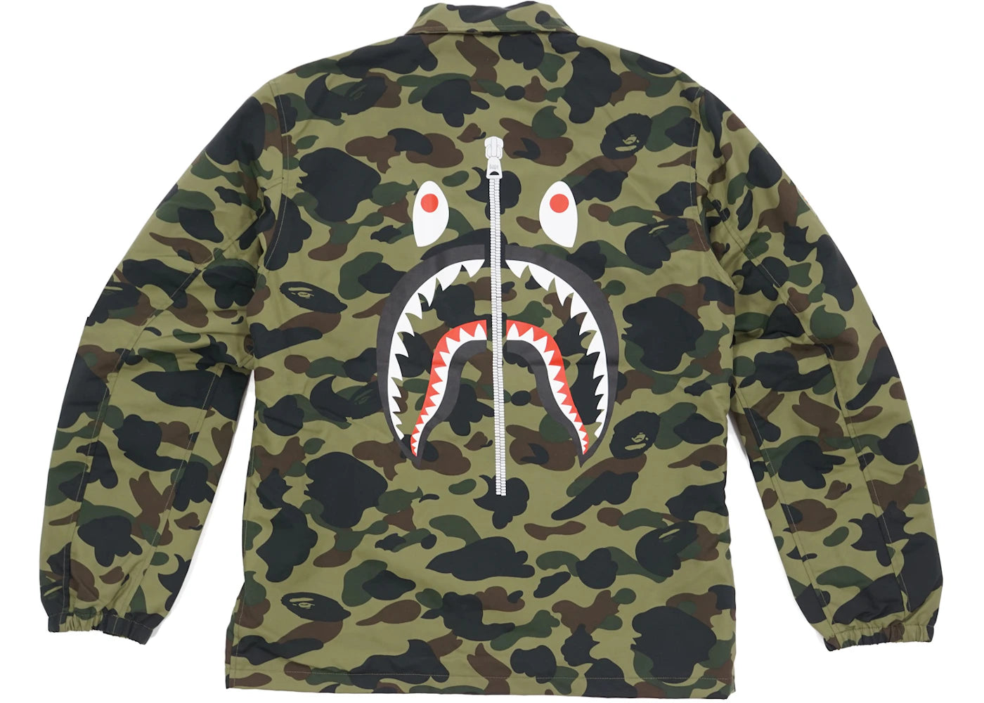 BAPE 1st Camo Back Shark Coach Jacket Green