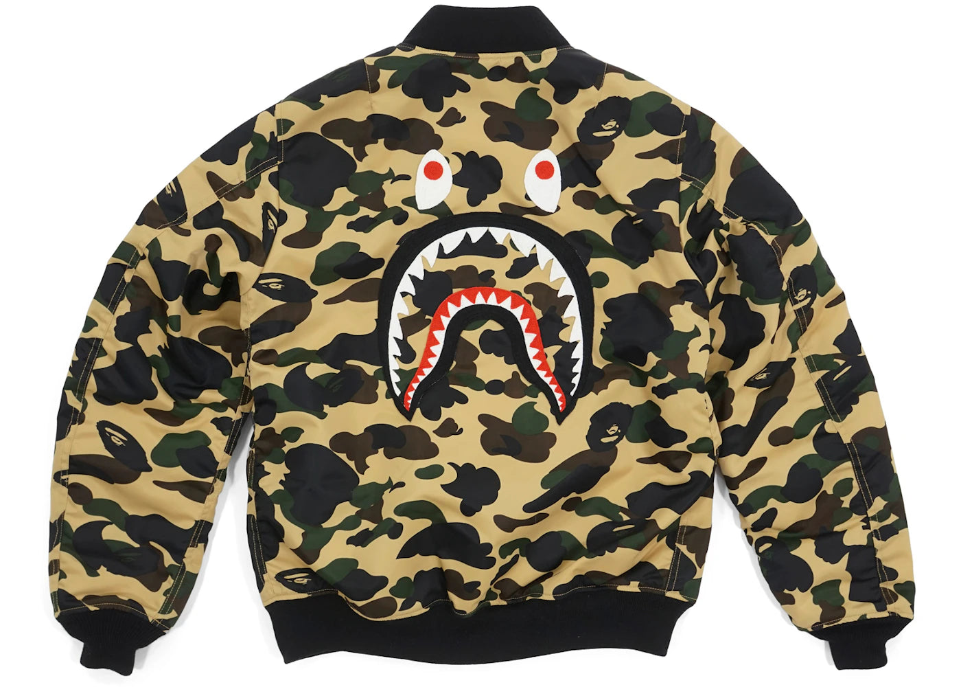 BAPE 1st Camo Back Shark MA1 Jacket Yellow