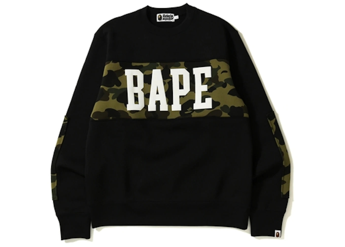 BAPE 1st Camo Bape Wide Crewneck Black/Green