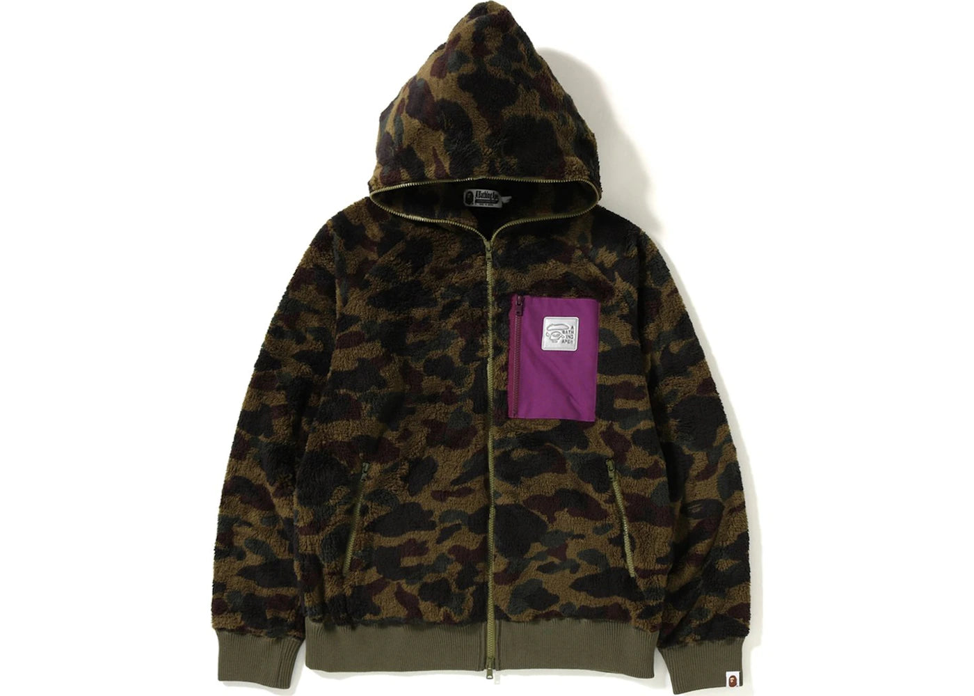 BAPE 1st Camo Boa Wide Full Zip Hoodie Green