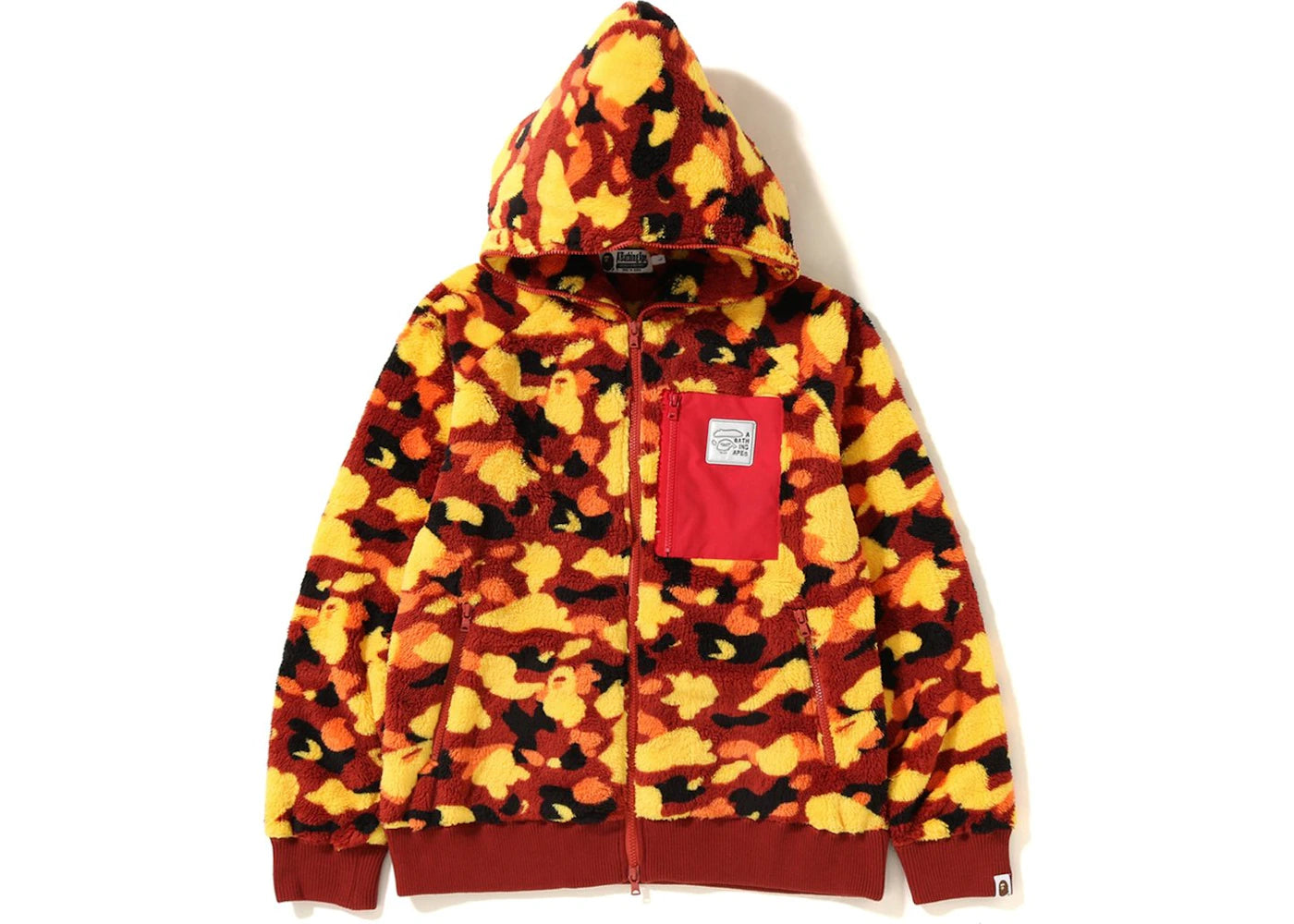 BAPE 1st Camo Boa Wide Full Zip Hoodie Orange