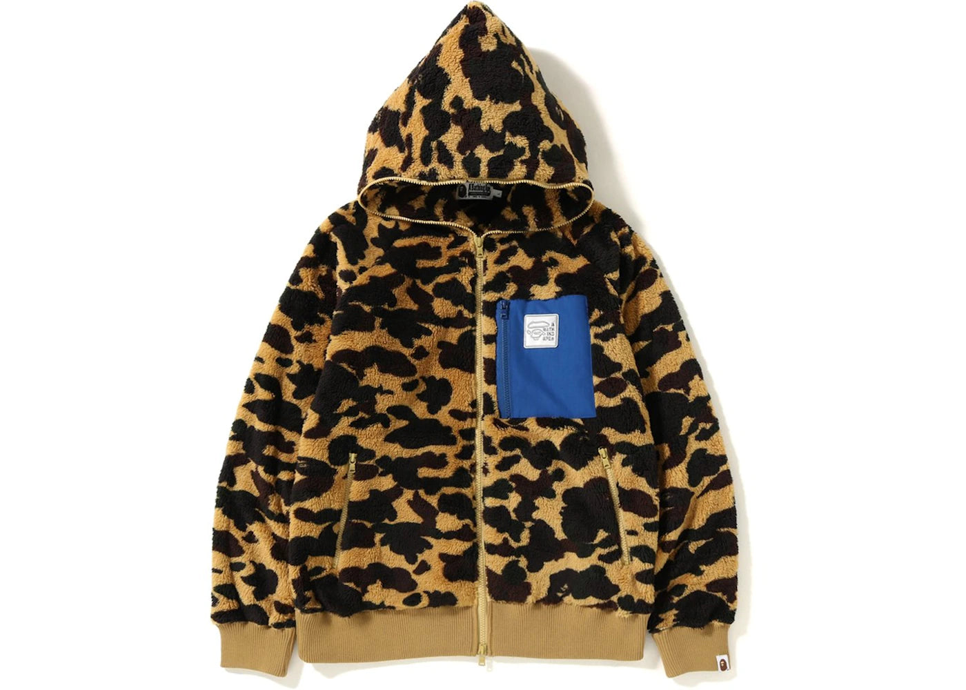BAPE 1st Camo Boa Wide Full Zip Hoodie Yellow