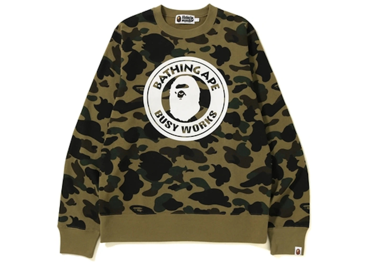 BAPE 1st Camo Busy Works Crewneck Green