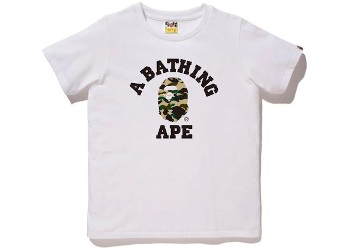 BAPE 1st Camo College Tee L White/Yellow