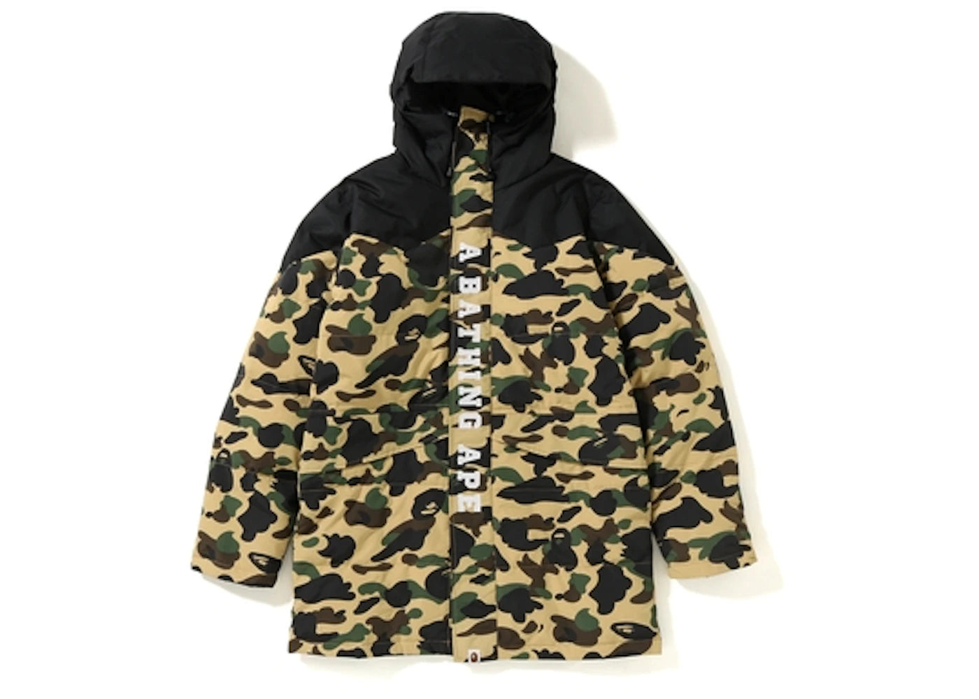 BAPE 1st Camo Long Down Snowboard Jacket Yellow