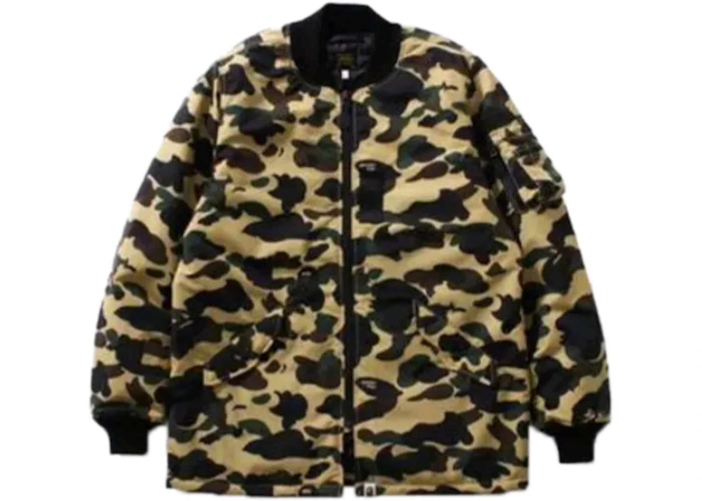 BAPE 1st Camo Long Length MA 1 Jacket Yellow