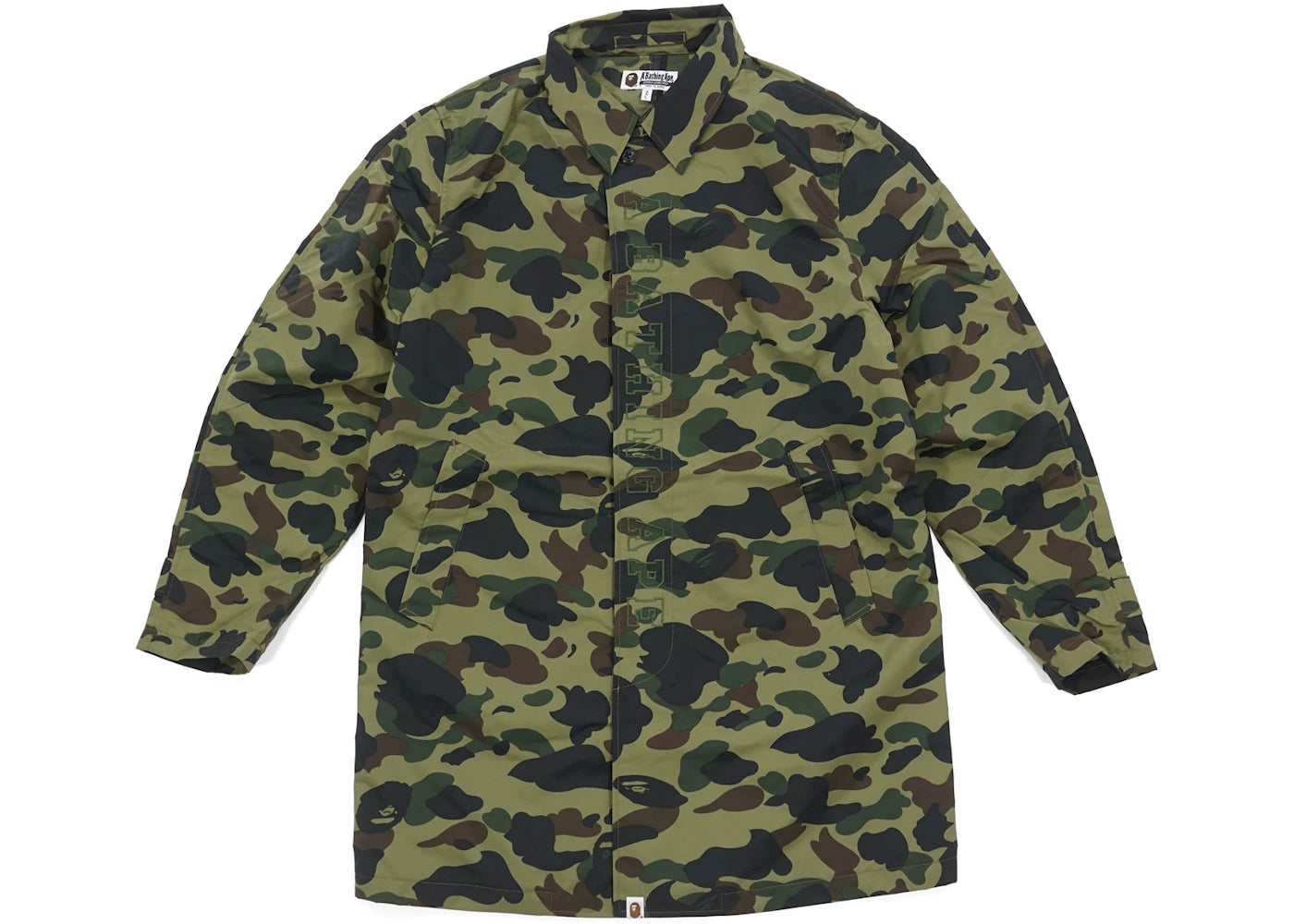 BAPE 1st Camo Rain Trench Coat Green